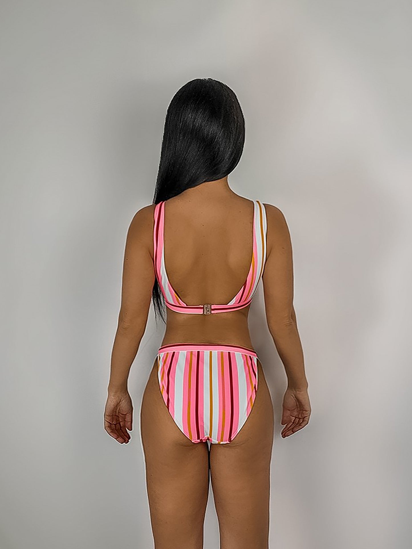 Stripe Crop Bikini Set