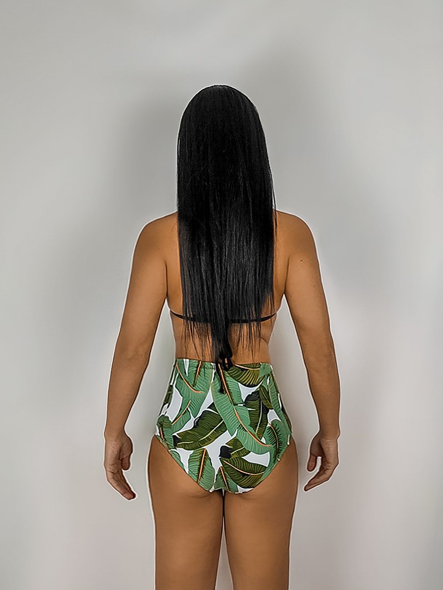 Green Leaf High Waisted Bikini Bottom